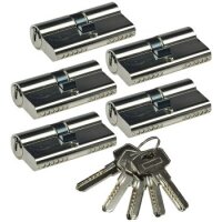 Schließzylinder-Set 5x 60mm (30+30mm) Profil-Zylinder, 5 Sicherheits-Schlüssel