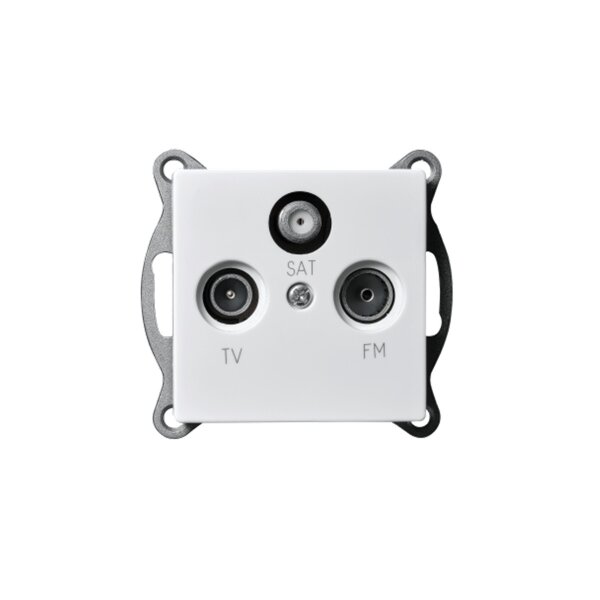 McPower Flair Antennendose für TV, Radio & SAT, Unterputz, weiß