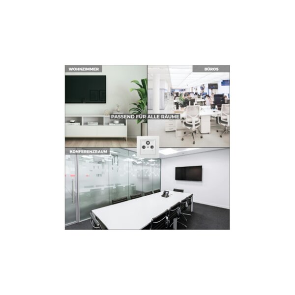 McPower Flair Antennendose für TV, Radio & SAT, Unterputz, weiß