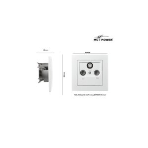 McPower Flair Antennendose für TV, Radio & SAT, Unterputz, weiß