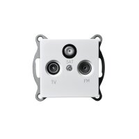 McPower Flair Antennendose für TV, Radio & SAT, Unterputz, weiß