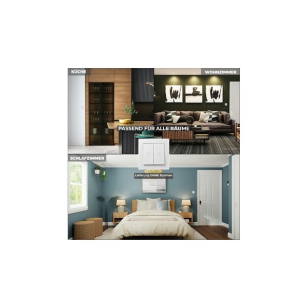 Jalousie-Taster McPower Flair, UP, Hoch/Runter, 250V~/10A, weiß