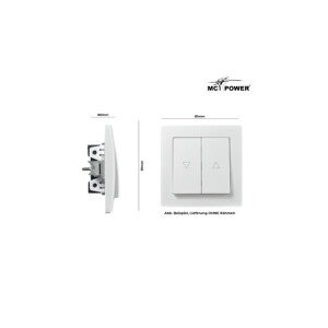 Jalousie-Taster McPower Flair, UP, Hoch/Runter, 250V~/10A, weiß