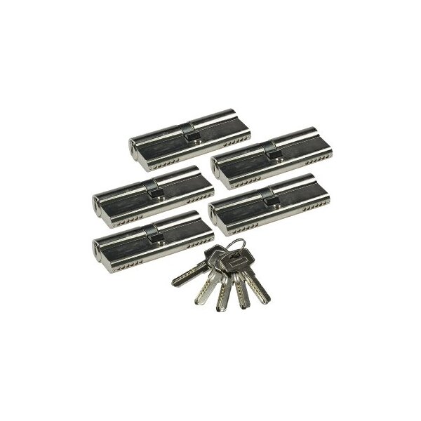 Schließzylinder-Set 5x 80mm (40+40mm) Profil-Zylinder, 5 Sicherheits-Schlüssel