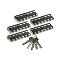 Schließzylinder-Set 5x 80mm (40+40mm) Profil-Zylinder, 5 Sicherheits-Schlüssel