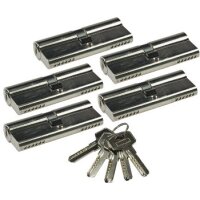 Schließzylinder-Set 5x 80mm (40+40mm) Profil-Zylinder, 5 Sicherheits-Schlüssel