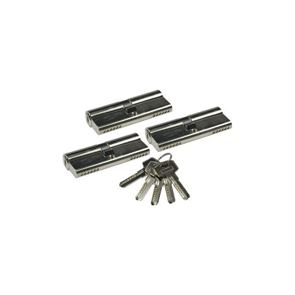 Schließzylinder-Set 3x 80mm (40+40mm) Profil-Zylinder, 5 Sicherheits-Schlüssel