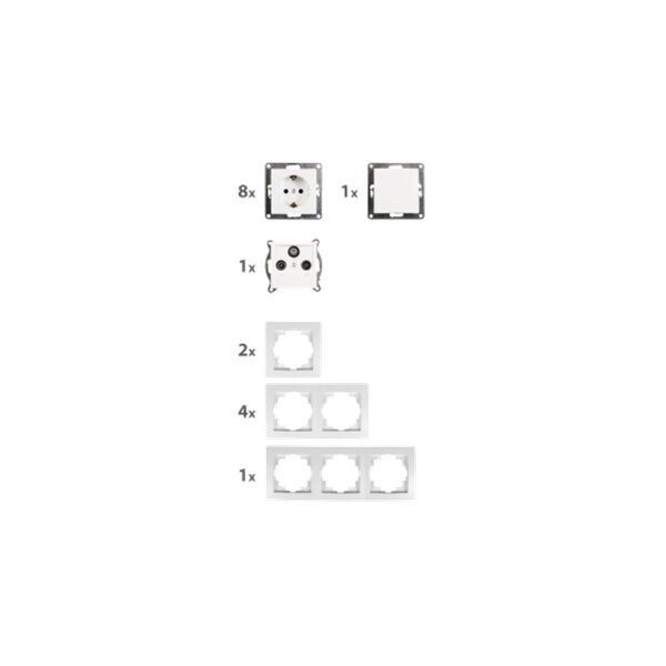 McPower Flair Set "Arbeitszimmer", 17-teilig, Schalter & Steckdosen, weiß