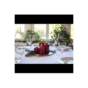 4er Set LED STUMPENKERZE FLAMME Rot 9,5 - 17cm Adventskranz