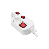 McPower 3-fach Steckdosenleiste – Einzelschaltung, 1,5 m, 3600 W