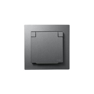 Flair Steckdose IP44 – Feuchtraum UP, matt schwarz