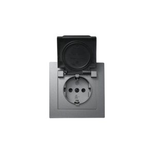 Flair Steckdose IP44 – Feuchtraum UP, matt schwarz