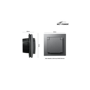 Flair Steckdose IP44 – Feuchtraum UP, matt schwarz