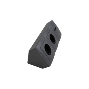 McPower Flair Steckdosenblock anthrazit 2-fach mit USB Aufbau