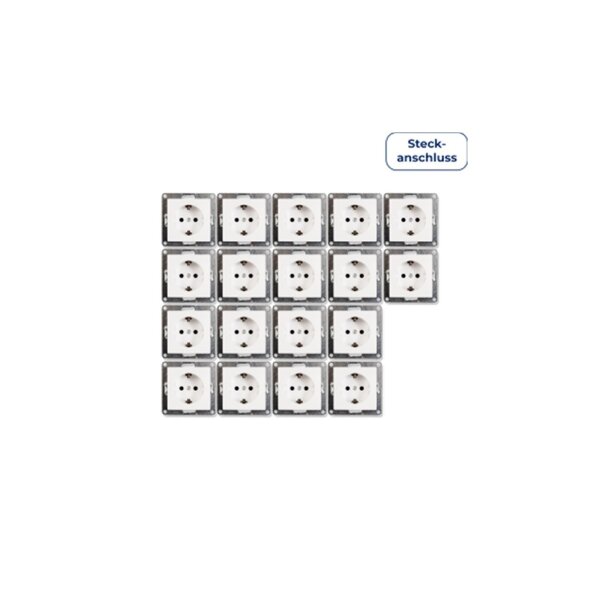 McPower Flair Steckdose 18er-Pack, UP, Steckanschluss, weiß, 250V~/16A