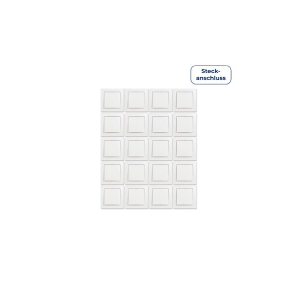 McPower Flair Wechselschalter 20er-Pack, Steckanschluss, weiß, inkl. Rahmen