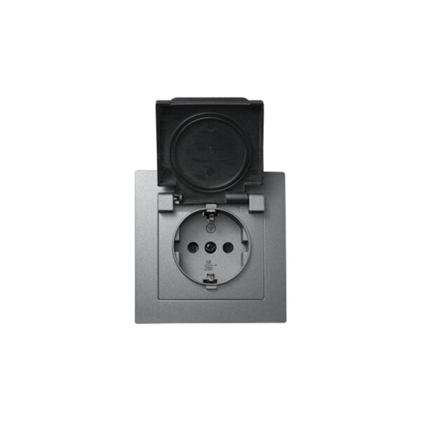 Schutzkontakt-Steckdose McPower Flair IP44 anthrazit | 250V~/16A
