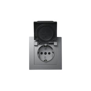 Schutzkontakt-Steckdose McPower Flair IP44 anthrazit |...