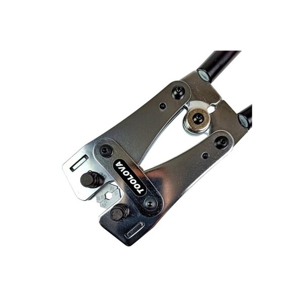 TOOLOVA® Presszange 25–150 mm² – Kniehebelmechanik für Cu-Rohrkabelschuhe