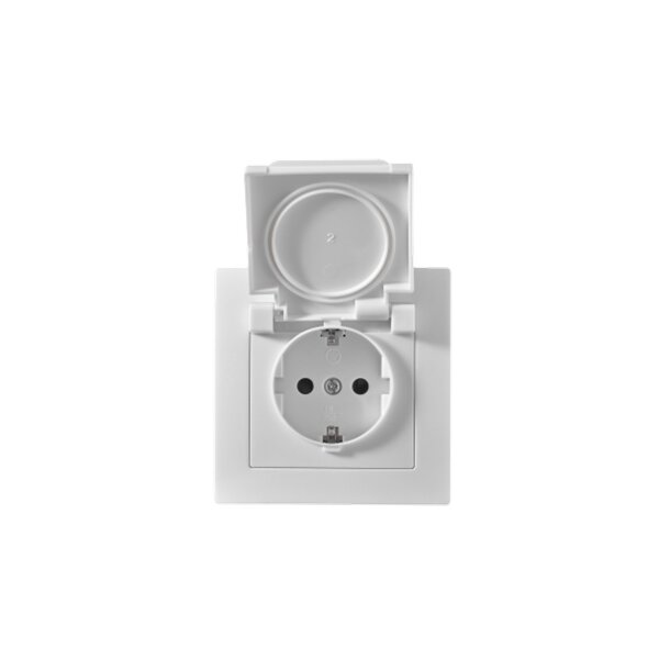 Schutzkontakt-Steckdose McPower Flair, 250V~/16A, UP, IP44, weiß