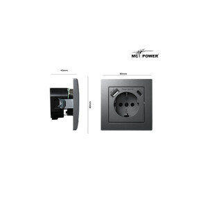 McPower Flair Steckdose anthrazit mit USB-C 18W PD & USB-A | Unterputz
