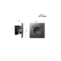 McPower Flair Steckdose anthrazit mit USB-C 18W PD & USB-A | Unterputz