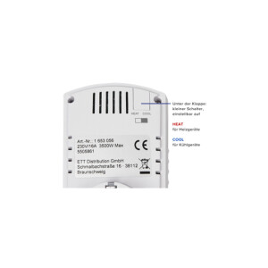 Steckdosen-Thermostat McPower TCU-330 5–30 °C | 3500 W | 230 V