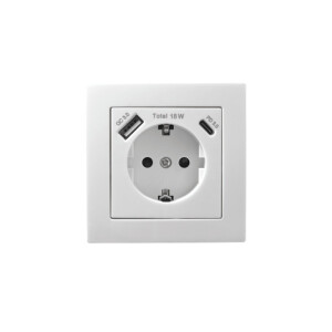 McPower FLAIR Steckdose mit USB-C PD 18W & USB-A...