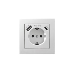 McPower Flair Steckdose mit USB-C 18W PD & USB-A,...