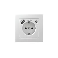 McPower Flair Steckdose mit USB-C 18W PD & USB-A, Unterputz, weiß