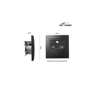 Antennendose Flair TV/SAT/Radio – matt schwarz, UP
