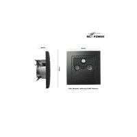 Antennendose Flair TV/SAT/Radio – matt schwarz, UP