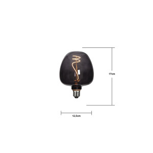 LED-Lampe E27 G125 Decoled – 2200?K, Schwarzglas, 40?lm, dekorativ, nicht dimmbar