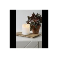 LED-Wachskerze Flamme Serie – 10?cm, Weiß, rustikale Oberfläche, Timer, warmweiß