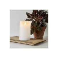 LED-Wachskerze Flamme Serie – Weiß, 12,5?cm, rustikale Oberfläche, Timer, warmweiß