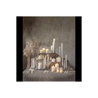 LED-Wachskerze Flamme Serie – 15?cm, Weiß, rustikale Oberfläche, Timer, warmweiß