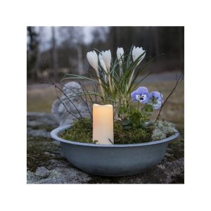 LED Grabkerze Weiß mit Dämmerungssensor...