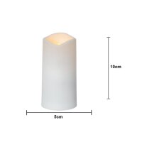 LED Grabkerze Weiß mit Dämmerungssensor – Gelbes Licht, 10 cm, 750h Leuchtdauer