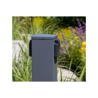 moderne Outdoor Garten-Steckdosen-Säule anthrazit, 2-/4-fach, Erdspieß optional