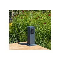 moderne Outdoor Garten-Steckdosen-Säule anthrazit, 2-/4-fach, Erdspieß optional