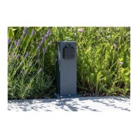 moderne Outdoor Garten-Steckdosen-Säule anthrazit, 2-/4-fach, Erdspieß optional