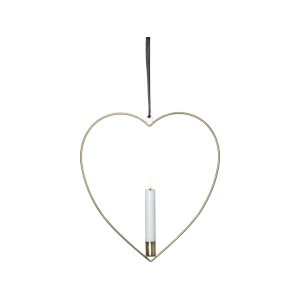 Edler Metallring/Herz mit LED Stab-Kerze "3D...