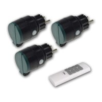 ChiliTec Pilota Casa Funksteckdosen-Set – 3x Steckdosen + 1x Fernbedienung, 2000W, IP44