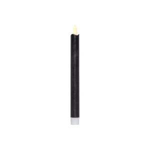LED Stabkerzen Schwarz 2er Set – Leuchterkerzen mit Timer & Flackerlicht