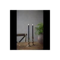 LED LEUCHTERKERZE X2 FLAMME schwarz 24,5cm hoch