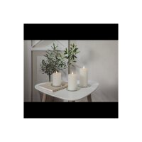 LED-Stumpenkerze Flamme Flow Weiß – 17,5?cm mit glänzender Vertiefung & Timer