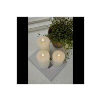 LED-Stumpenkerze Flamme Flow Weiß – 17,5?cm mit glänzender Vertiefung & Timer