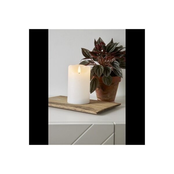 LED-Wachskerze Weiß – 12,5?cm mit rustikaler Oberfläche & Timerfunktion