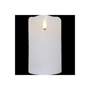 LED-Wachskerze Weiß – 12,5?cm mit rustikaler...