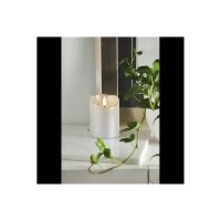 LED-Wachskerze Silber – 10?cm mit rustikaler Oberfläche & Timer